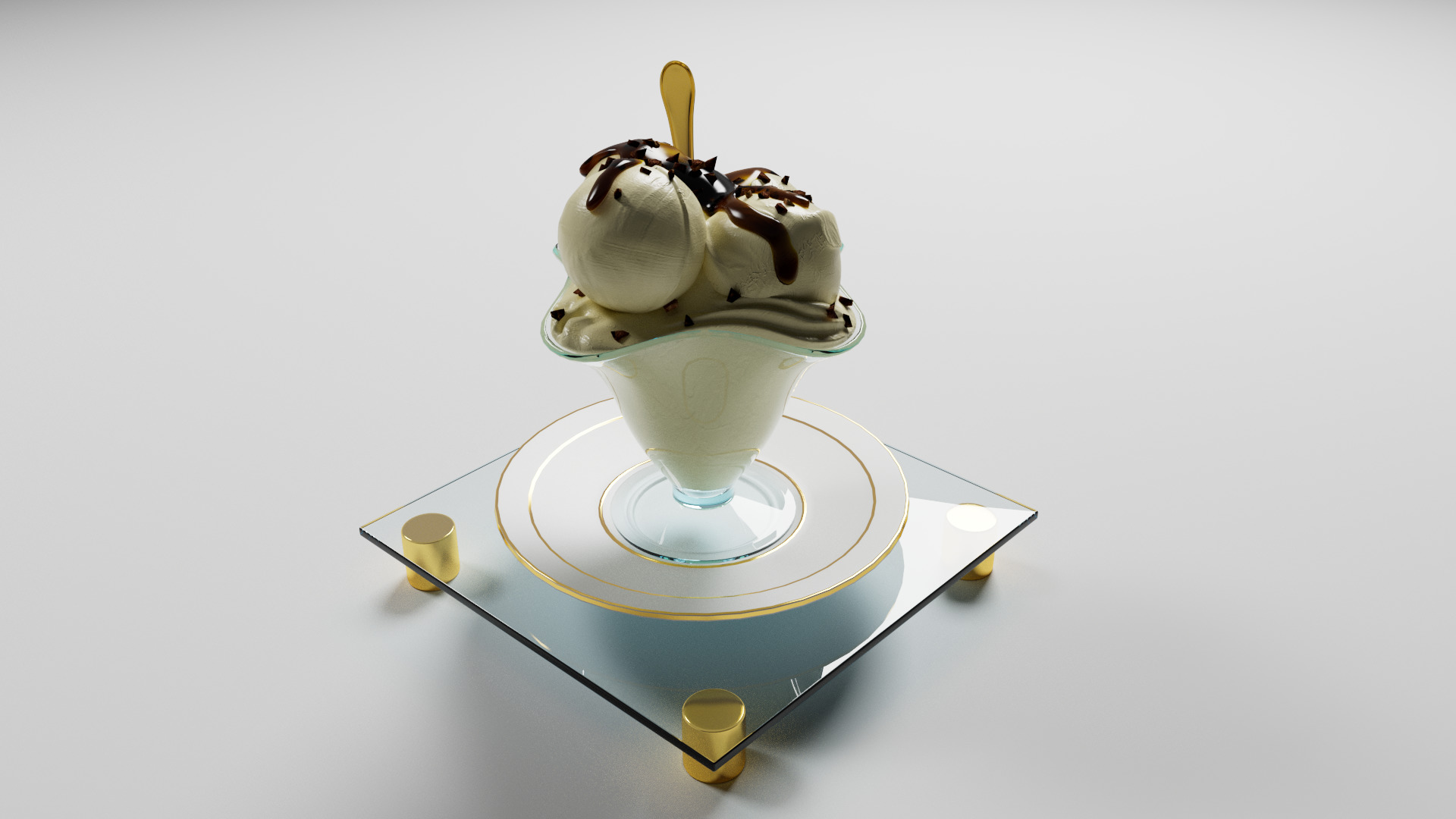 Vanilla ice cream 3D model_9