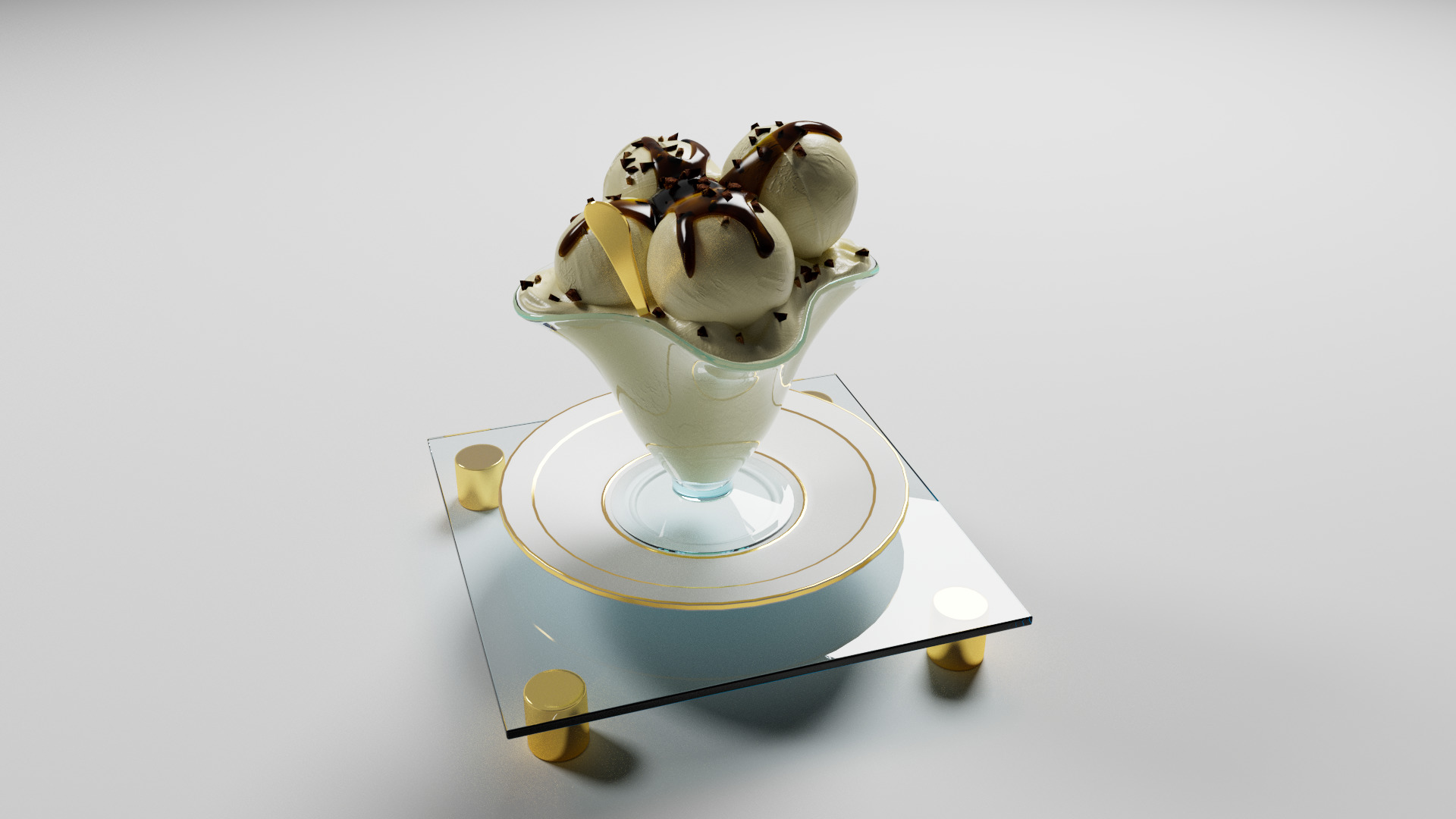 Vanilla ice cream 3D model_1