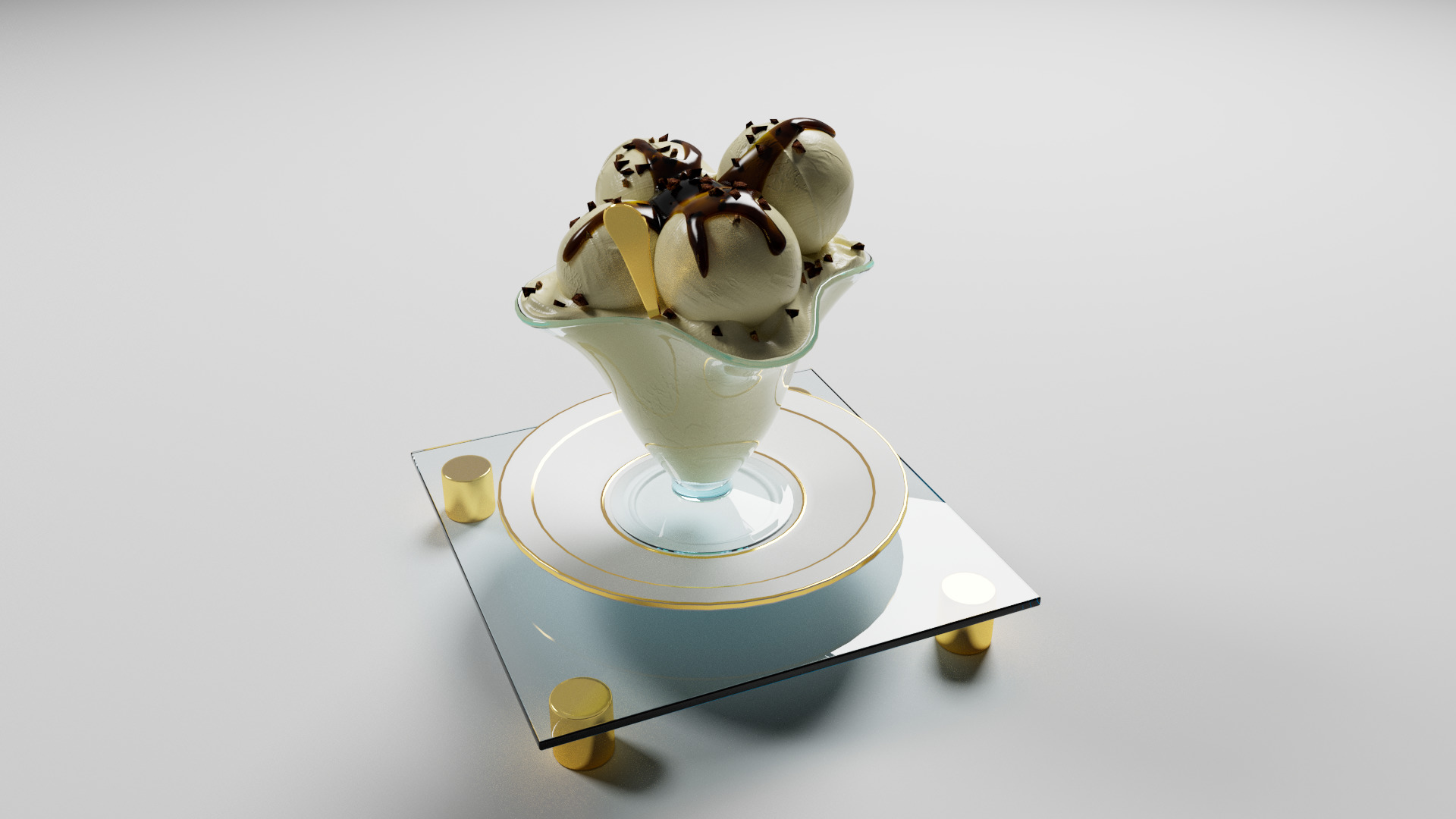 Vanilla ice cream 3D model_19