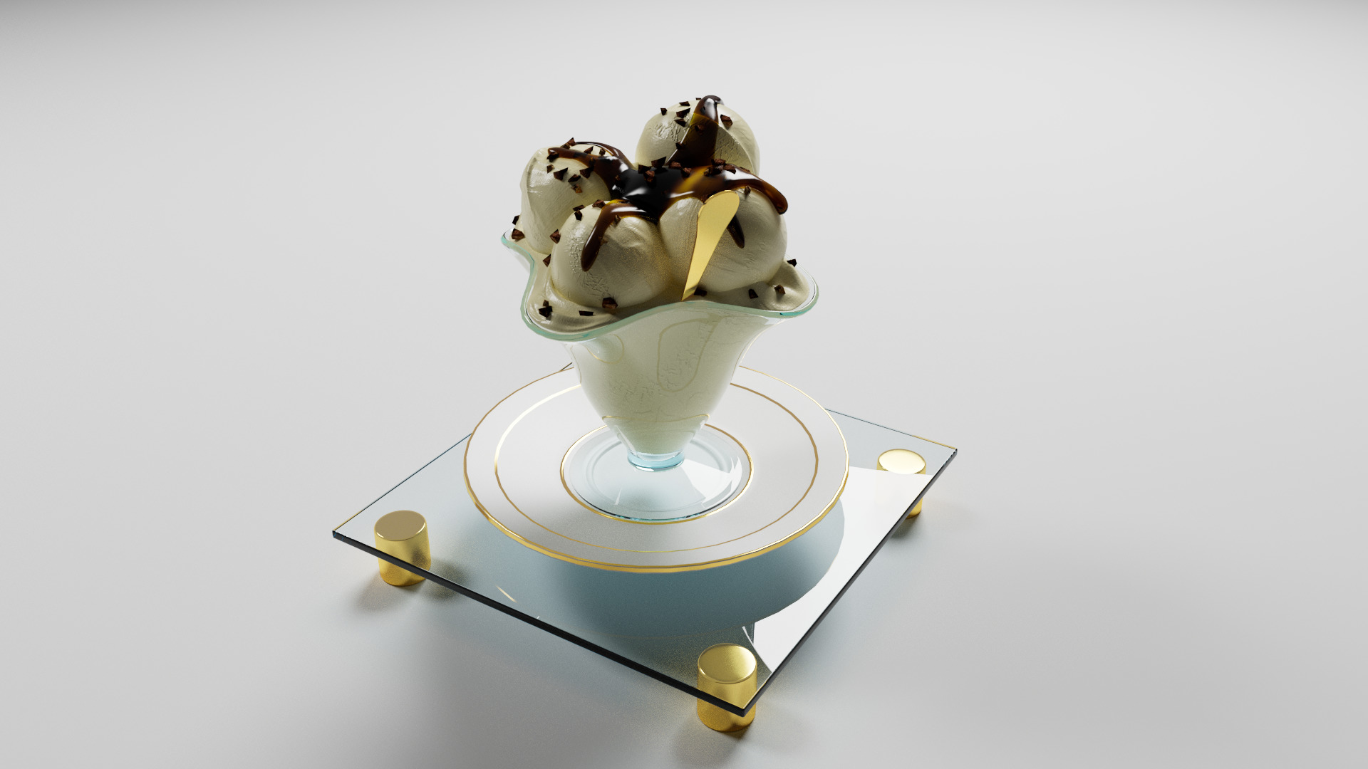 Vanilla ice cream 3D model_16