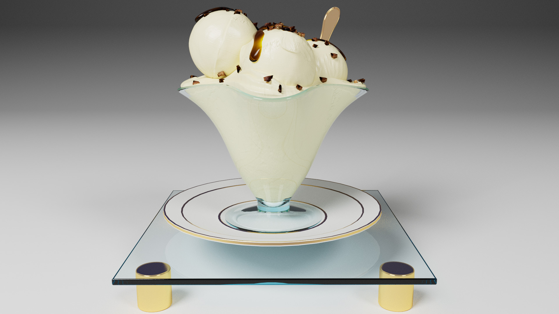 Vanilla ice cream 3D model_0