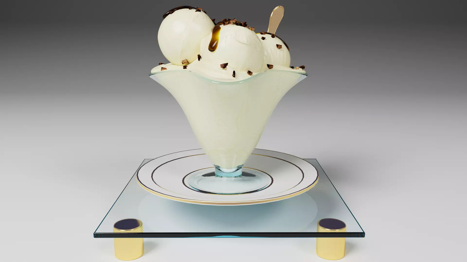 Vanilla ice cream 3D model_0