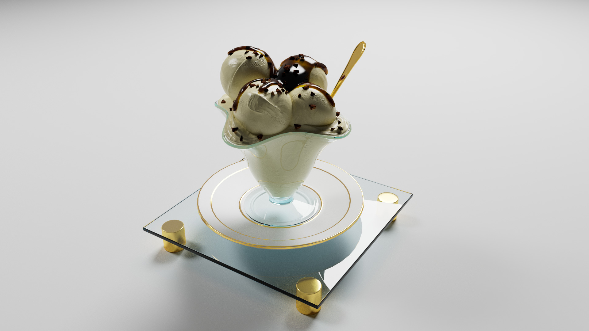 Vanilla ice cream 3D model_12