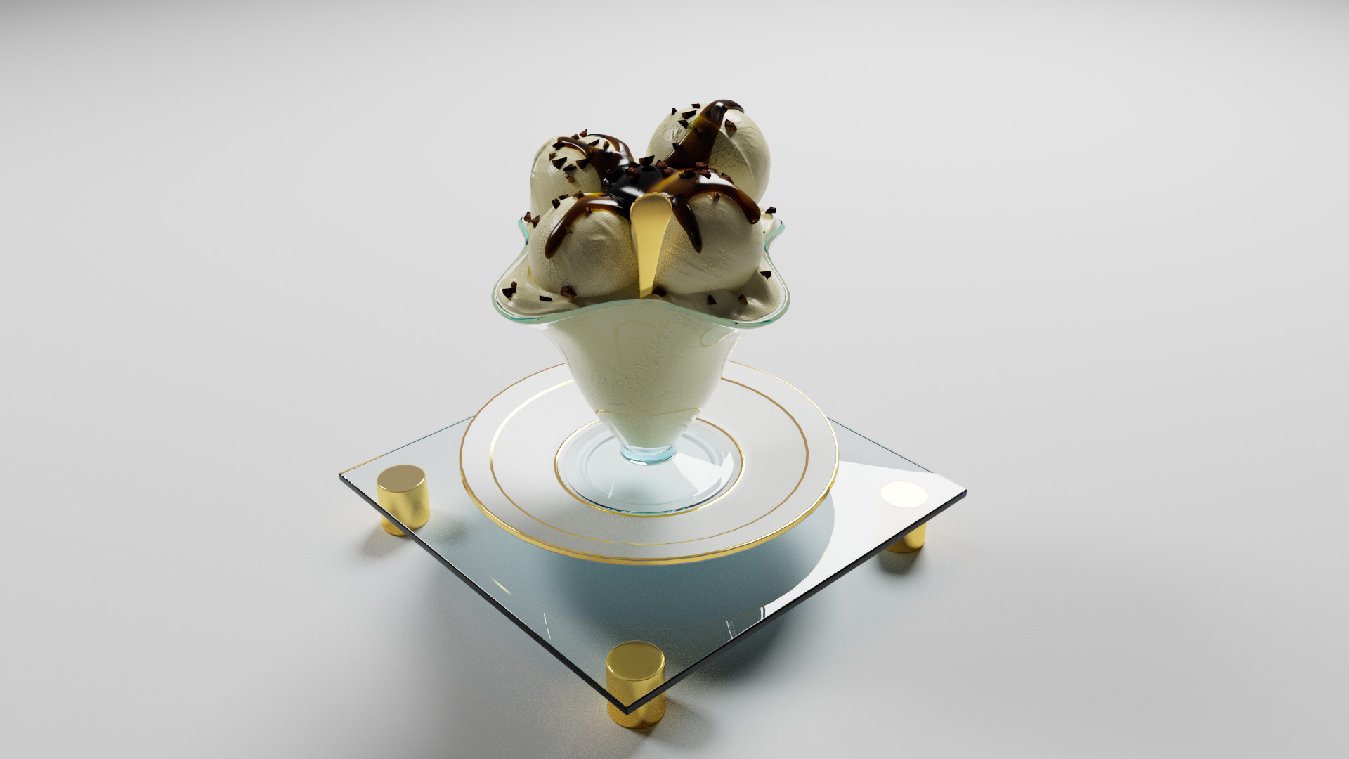 Vanilla ice cream 3D model_17