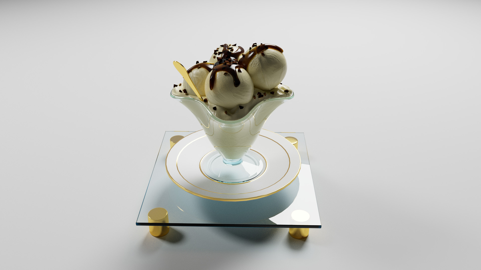 Vanilla ice cream 3D model_3