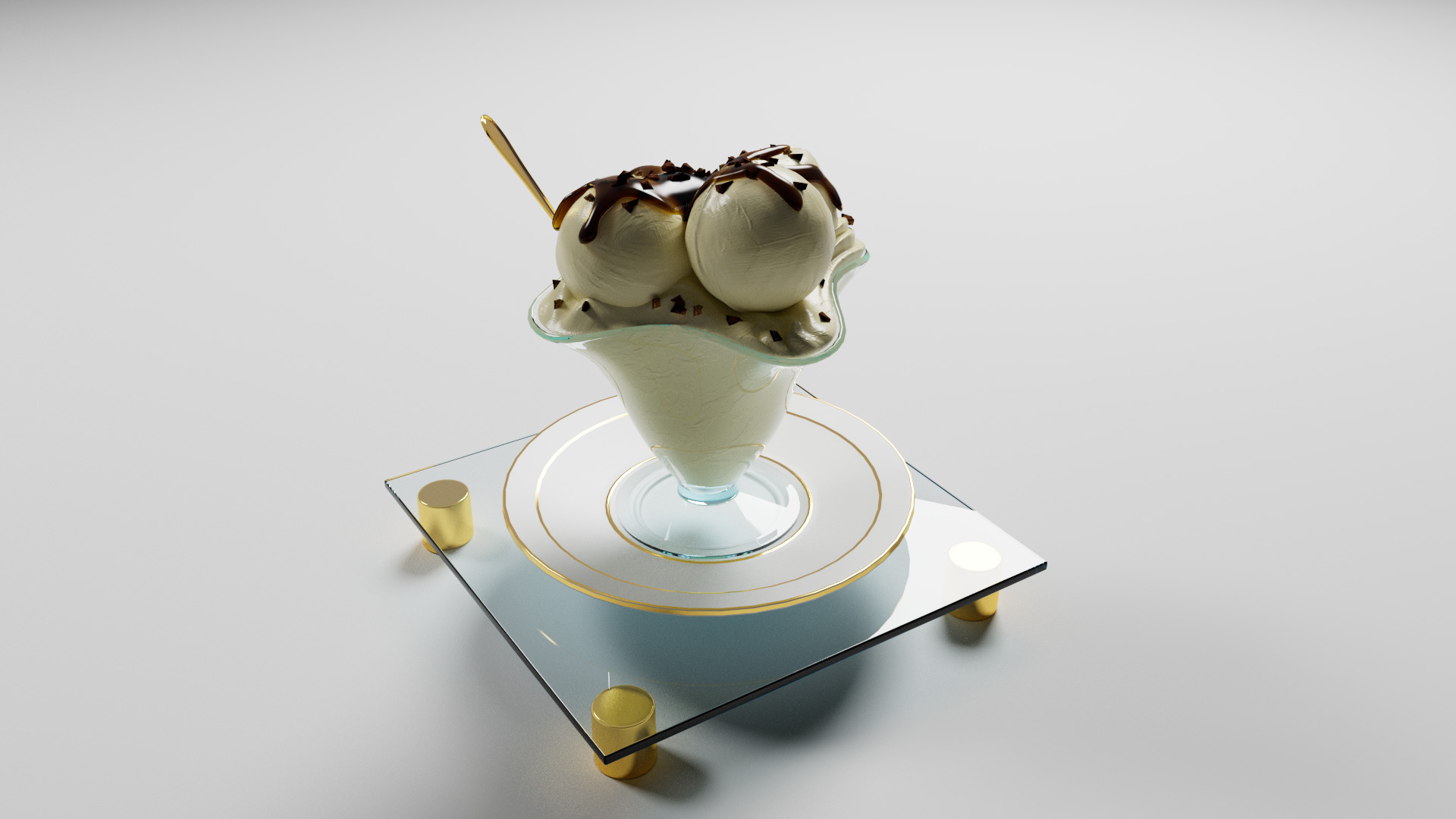 Vanilla ice cream 3D model_6