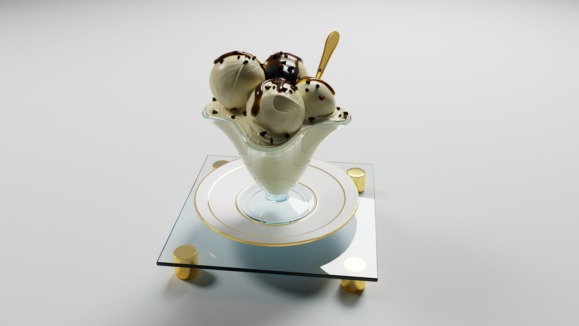 Vanilla ice cream 3D model_11