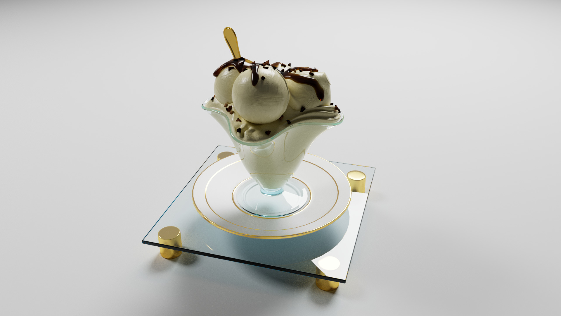 Vanilla ice cream 3D model_8