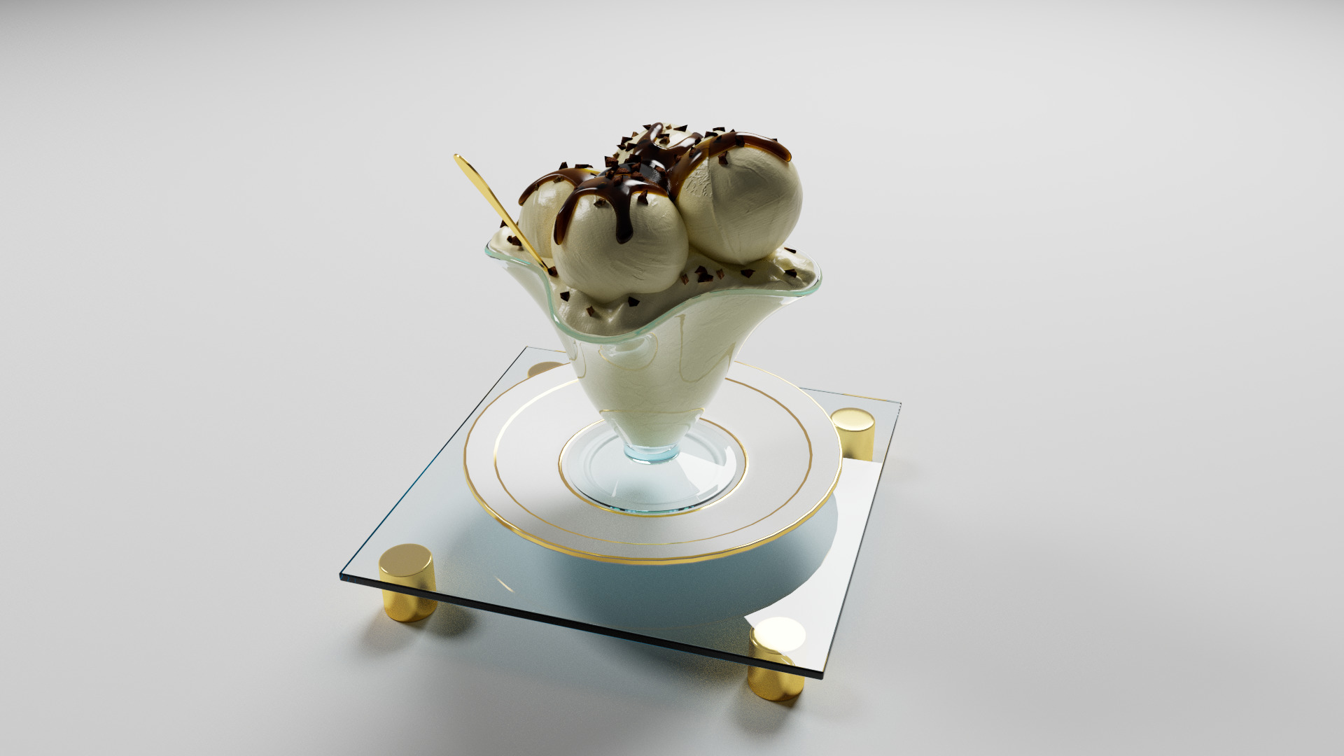 Vanilla ice cream 3D model_4