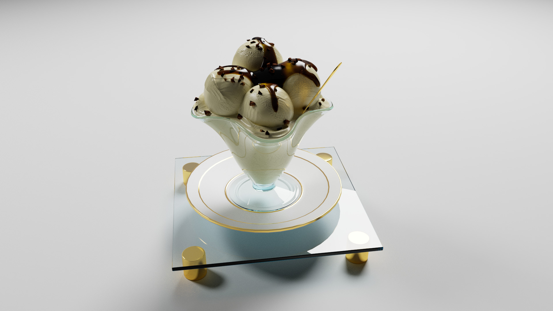 Vanilla ice cream 3D model_14