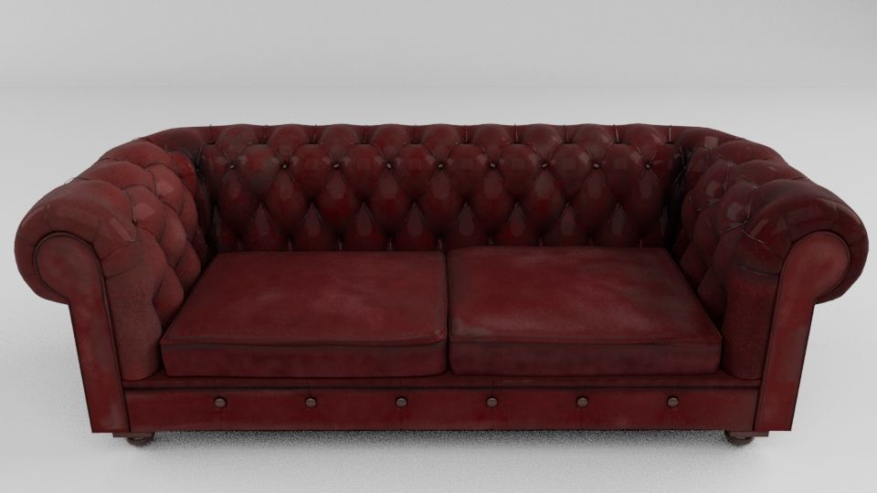 Hand painted Stylized couch 3D model 3D model_2