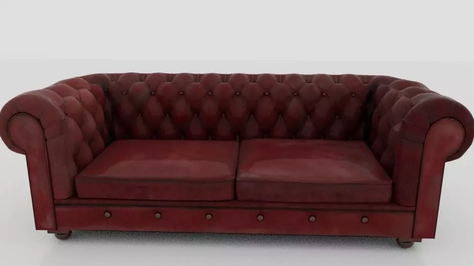 Hand painted Stylized couch 3D model 3D model_0