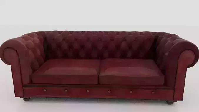 Hand painted Stylized couch 3D model 