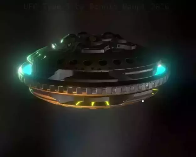 UFO Type 5 Animated and Game Ready Low-poly 3D model