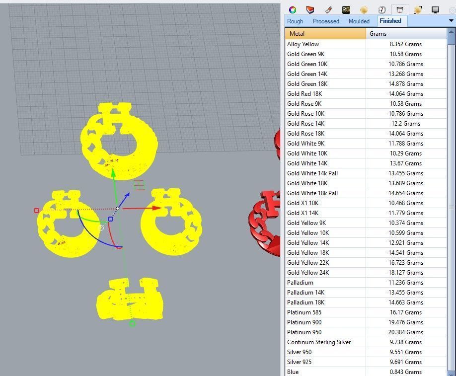 Branded mini set with and without stones 3D print model_15