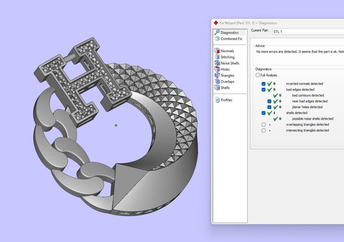 Branded mini set with and without stones 3D print model_6