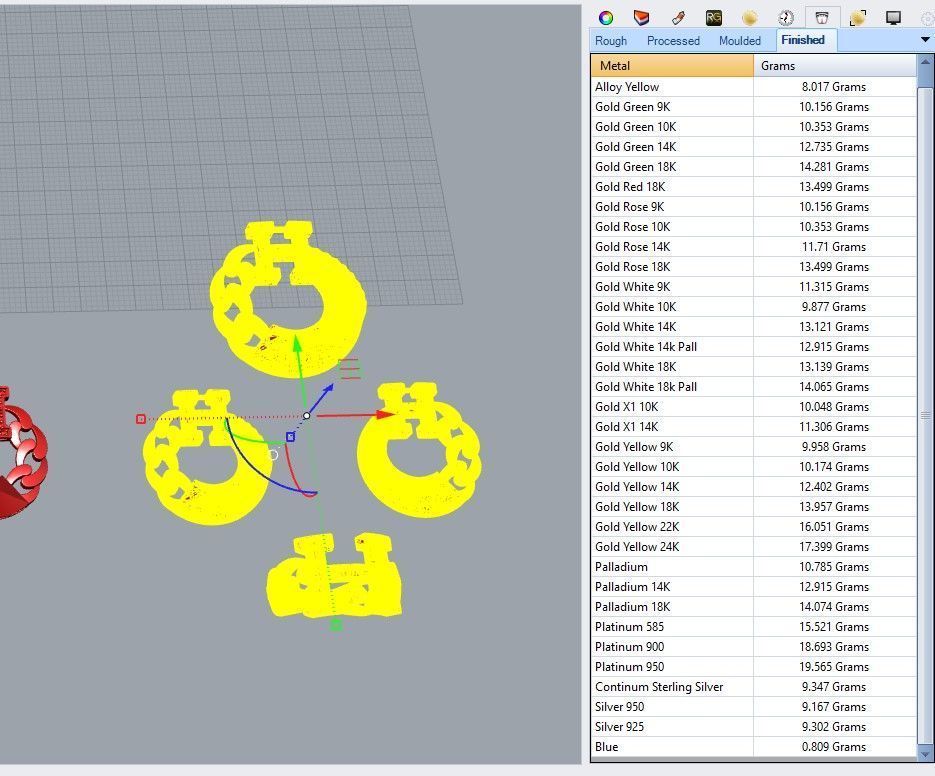Branded mini set with and without stones 3D print model_14