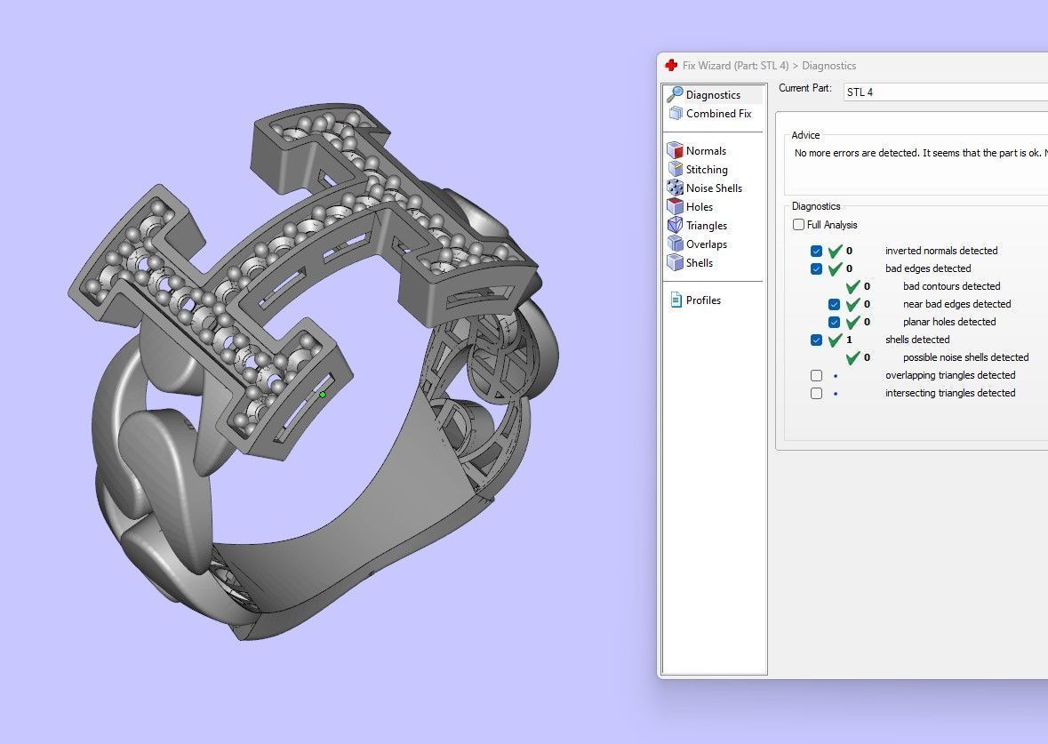 Branded mini set with and without stones 3D print model_9