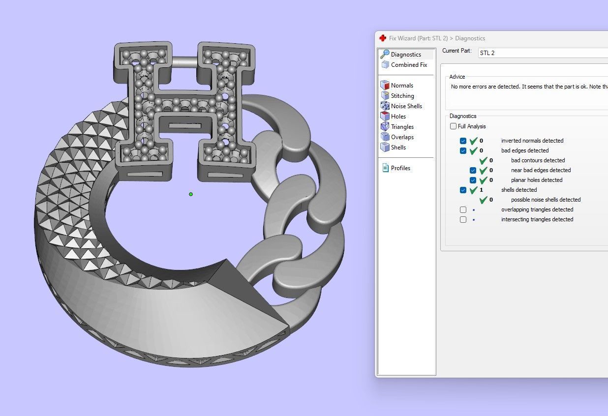 Branded mini set with and without stones 3D print model_7