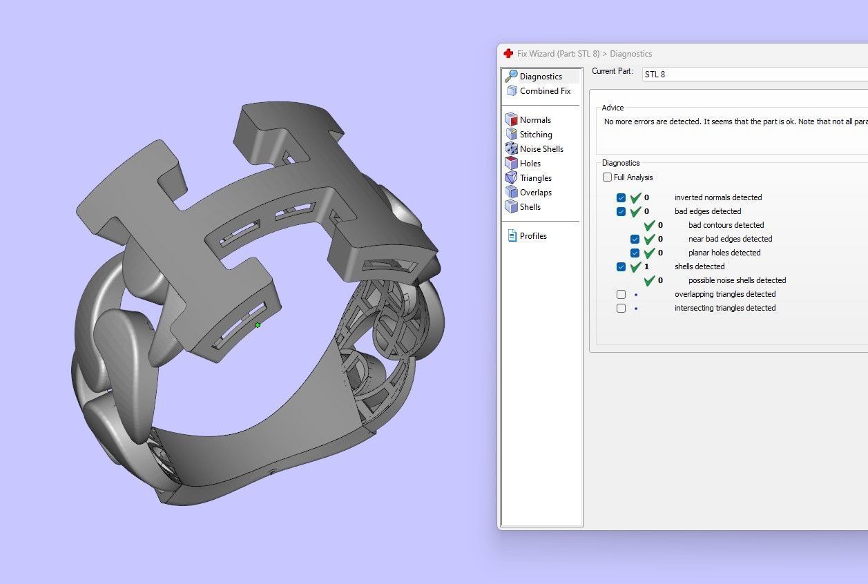 Branded mini set with and without stones 3D print model_13
