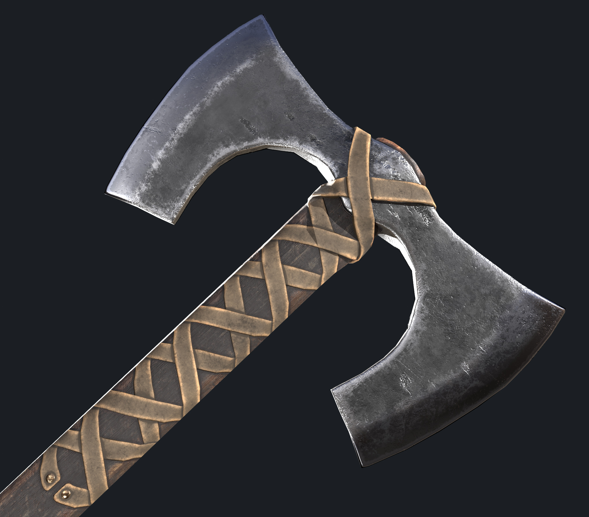 Battle axes Low-poly 3D model_19