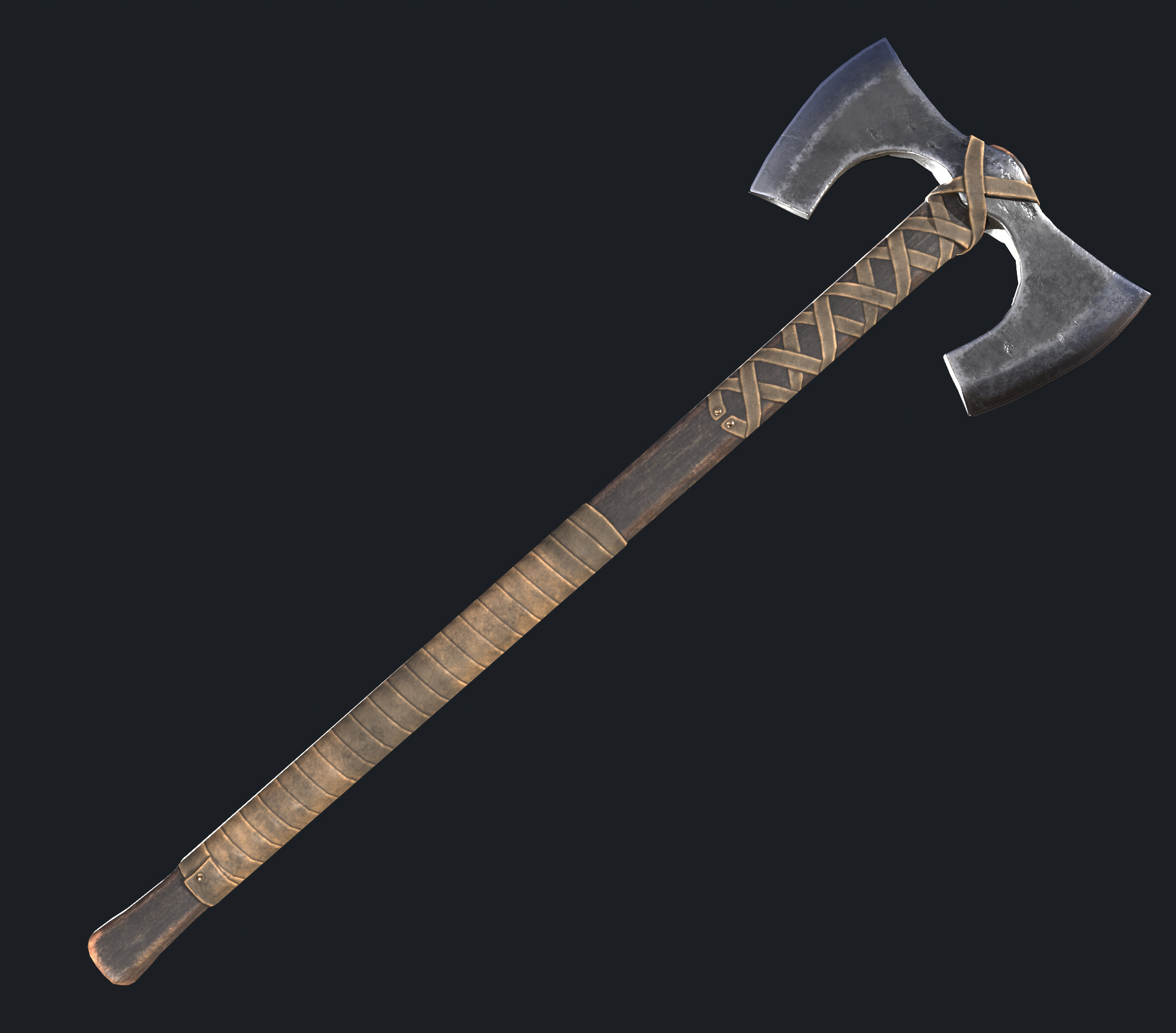 Battle axes Low-poly 3D model_18