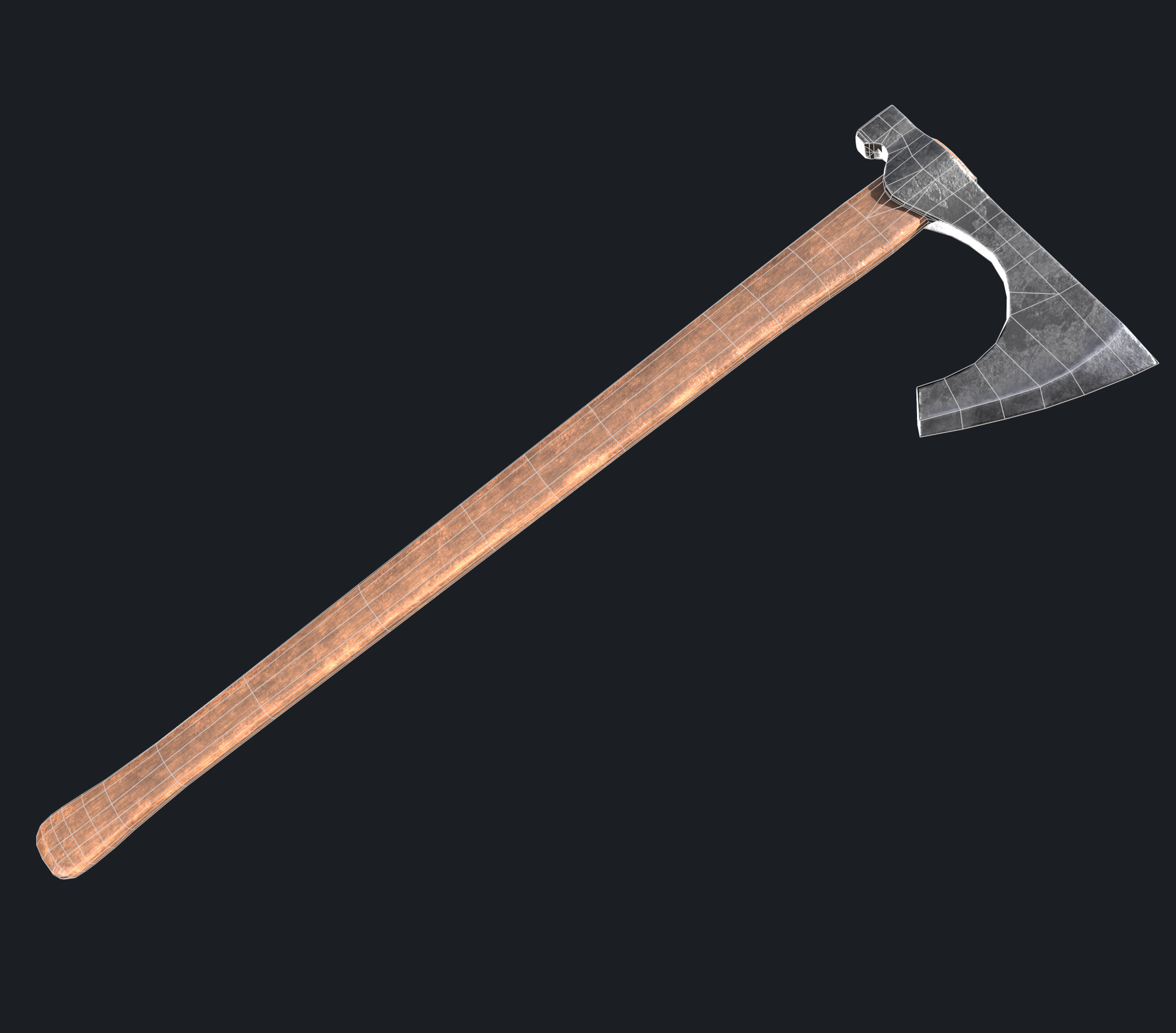 Battle axes Low-poly 3D model_8