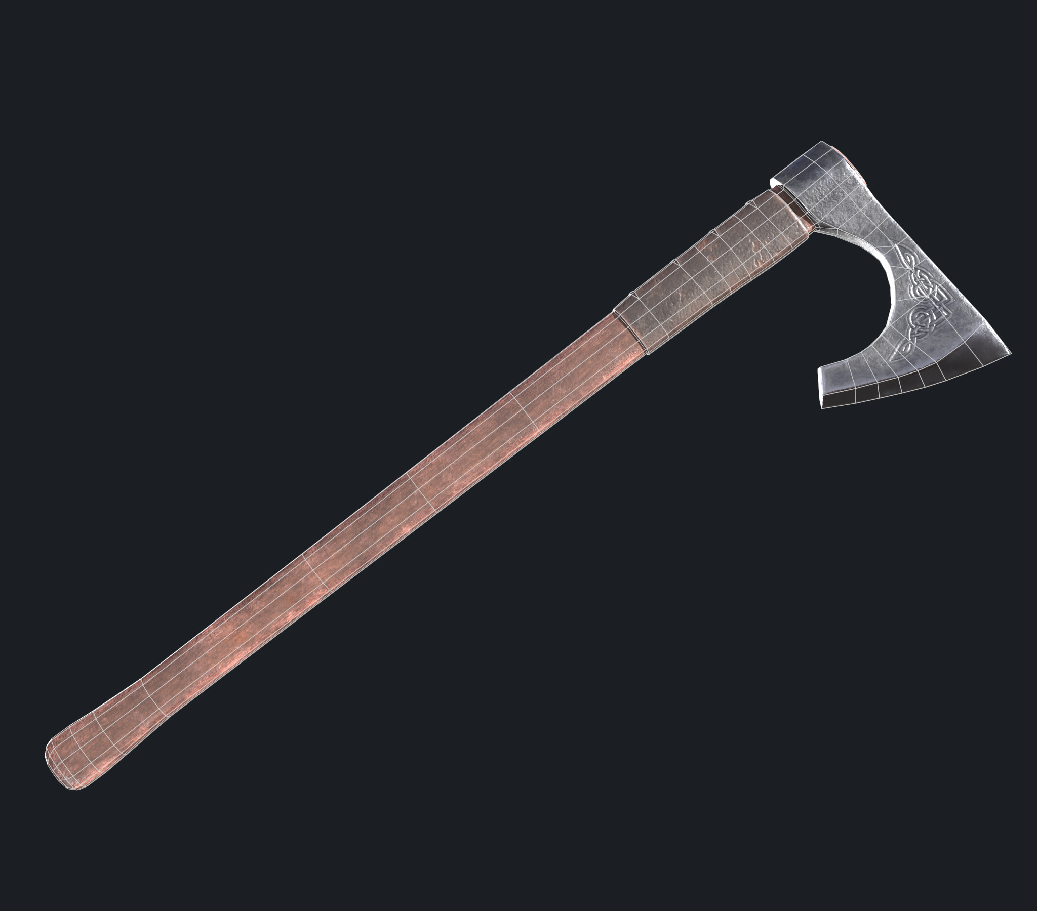 Battle axes Low-poly 3D model_11