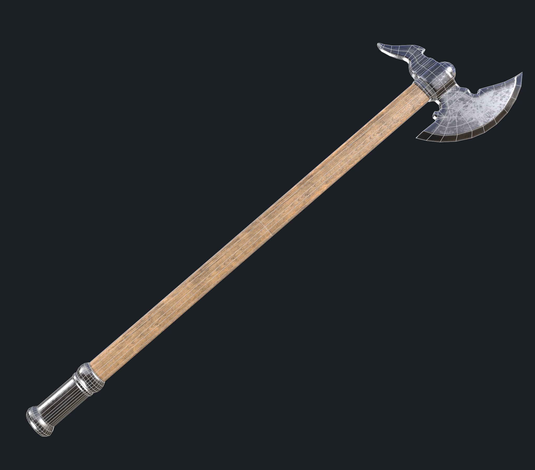 Battle axes Low-poly 3D model_4