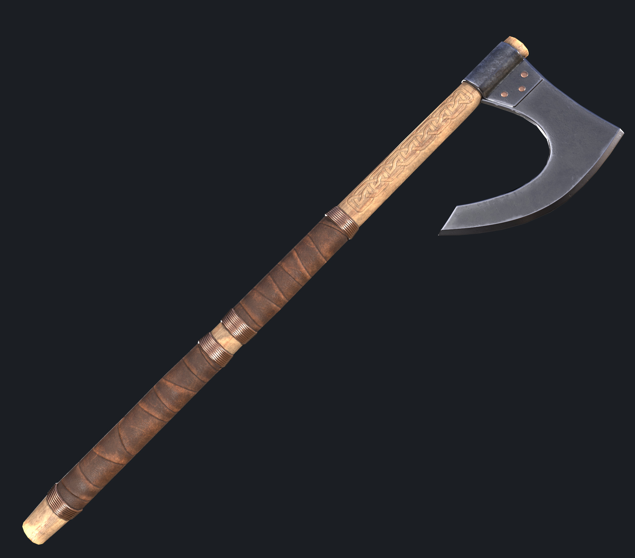Battle axes Low-poly 3D model_15