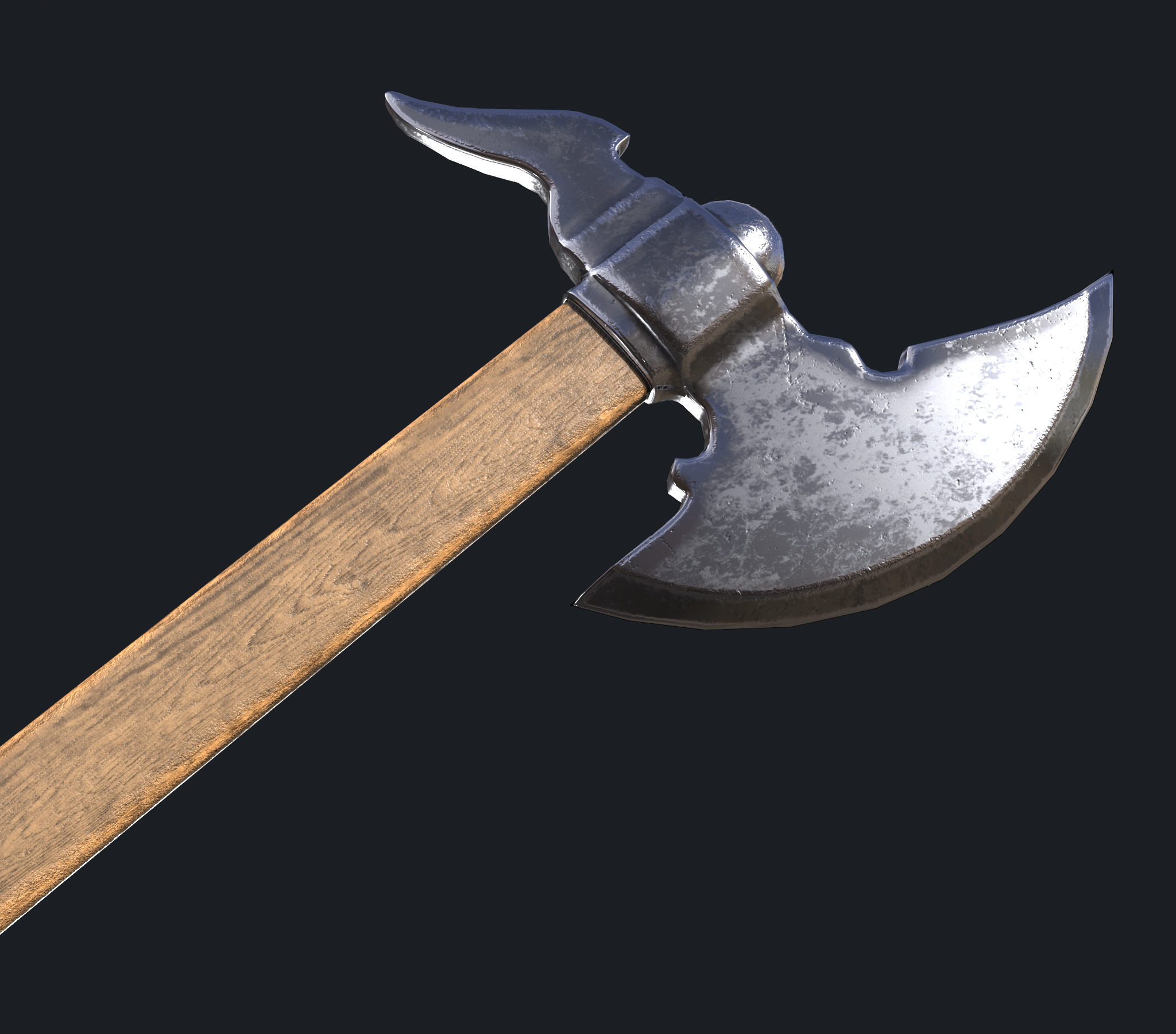 Battle axes Low-poly 3D model_3