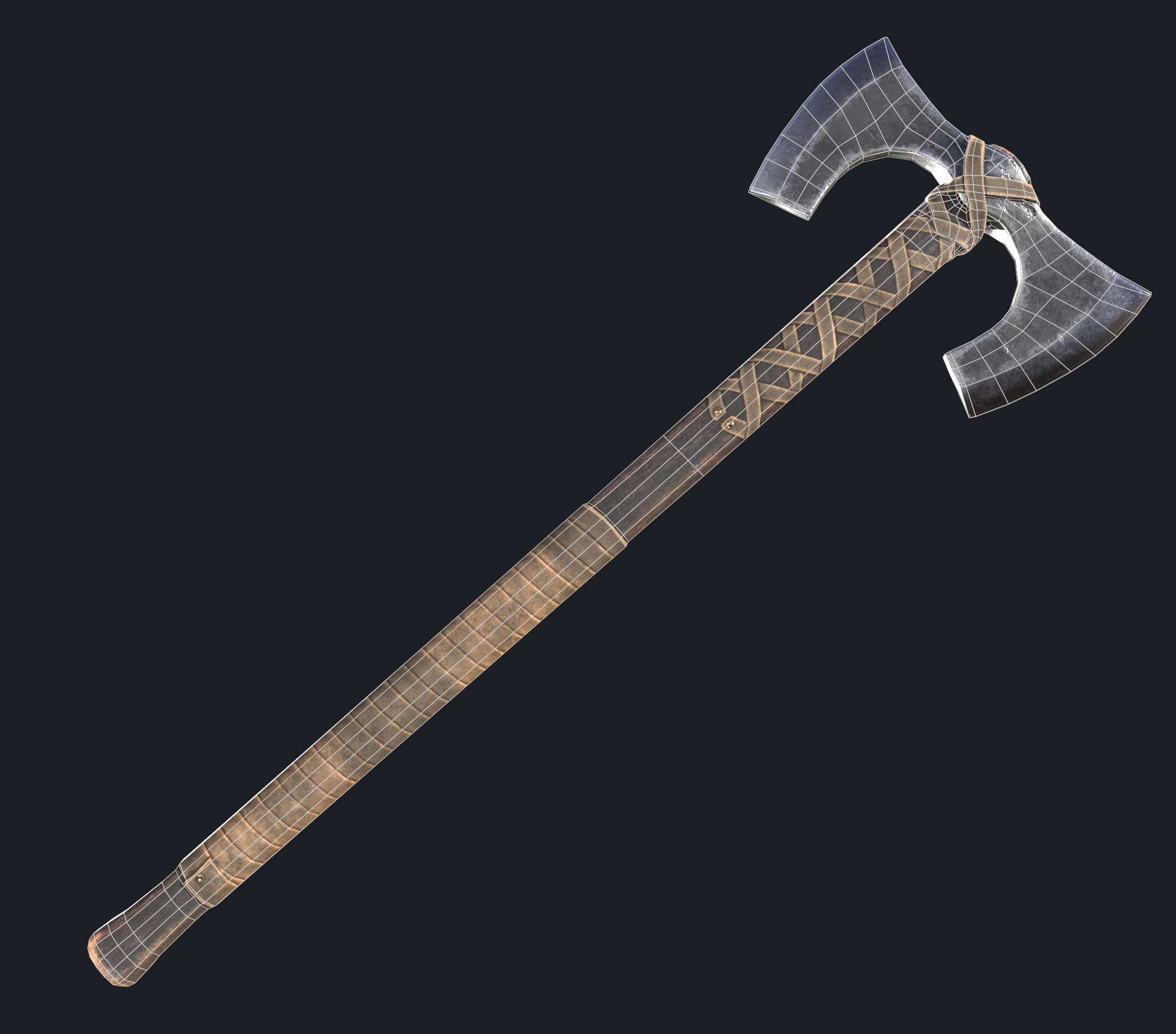Battle axes Low-poly 3D model_20