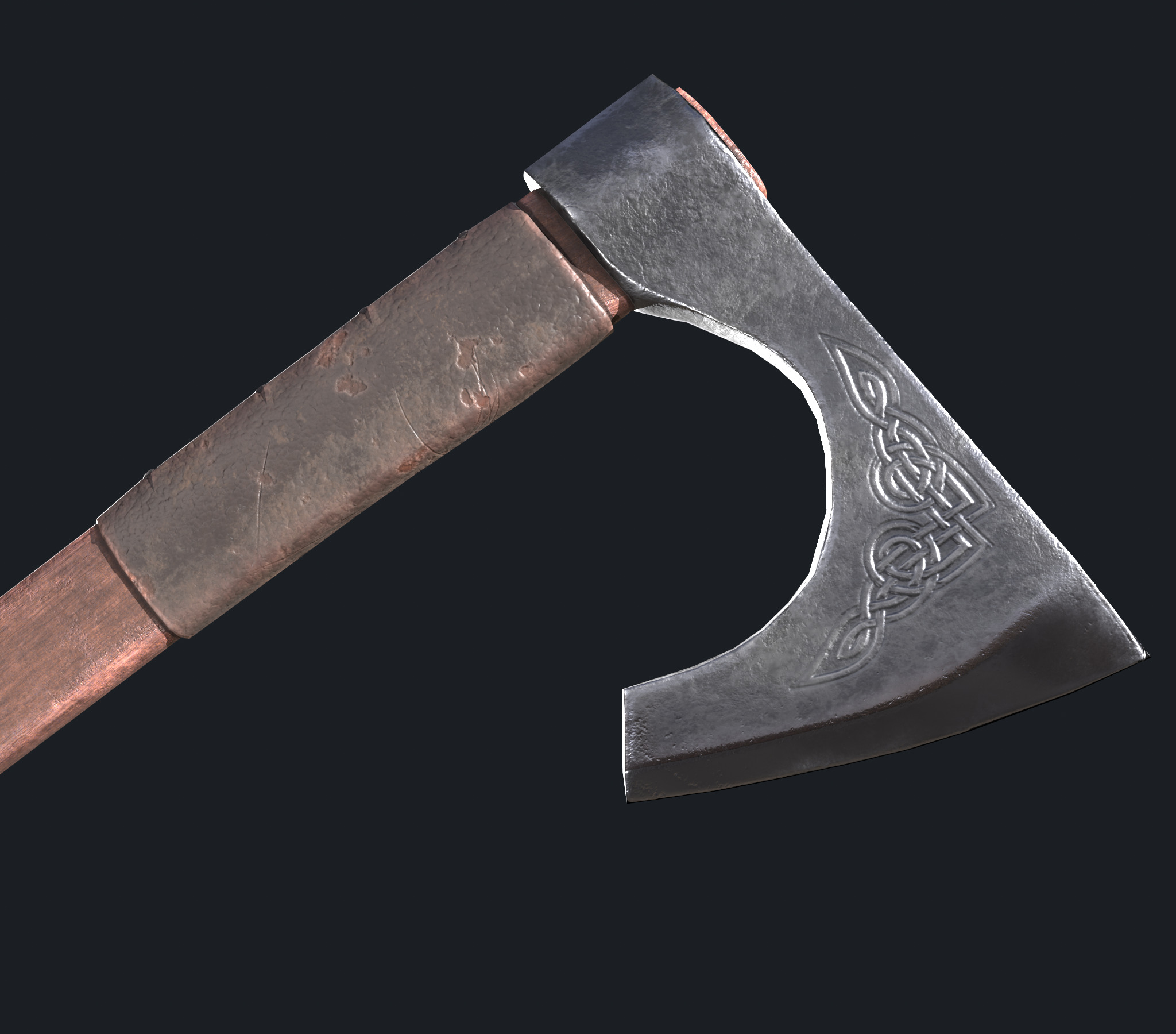 Battle axes Low-poly 3D model_10