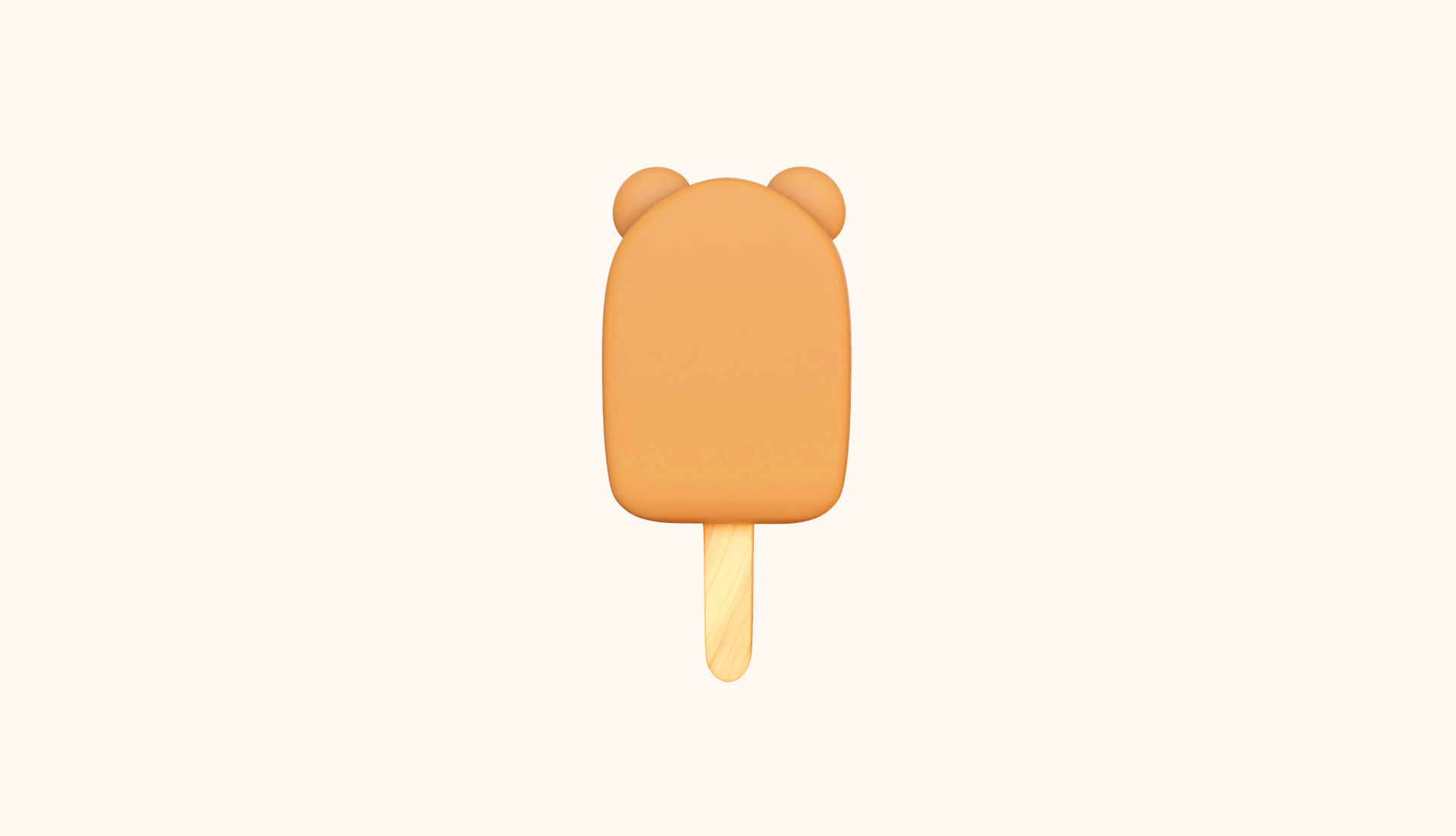 LowPoly Kawaii Bear Ice Cream Low-poly 3D model_4
