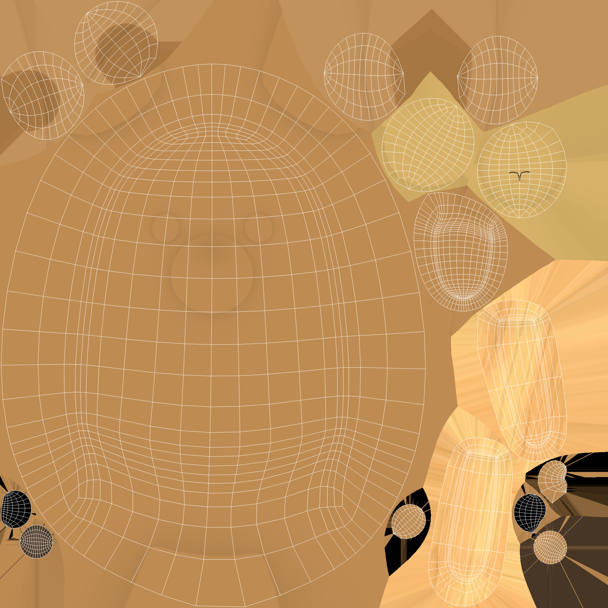 LowPoly Kawaii Bear Ice Cream Low-poly 3D model_5