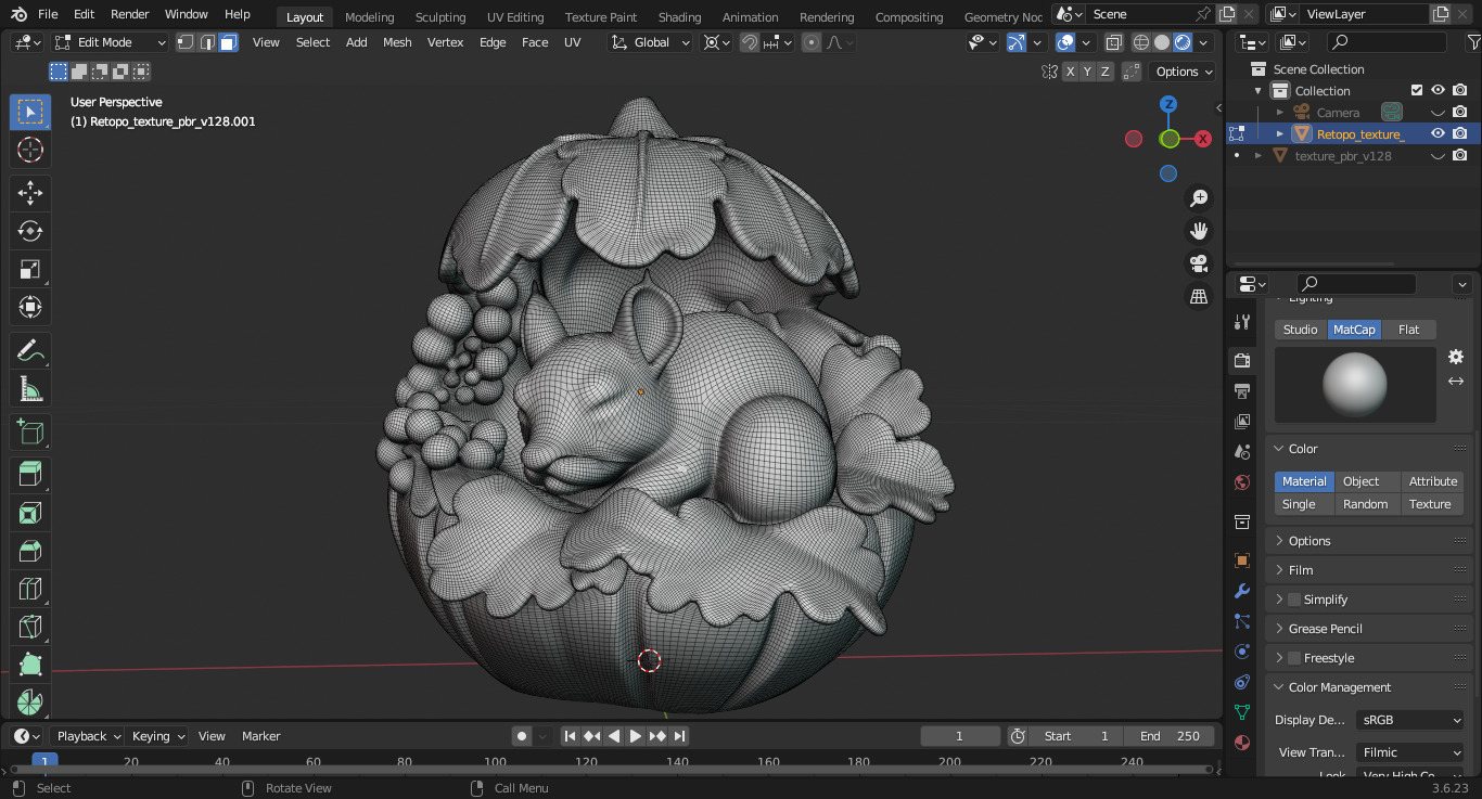 Sleeping Chipmunk in Acorn Nest 3D print model_2