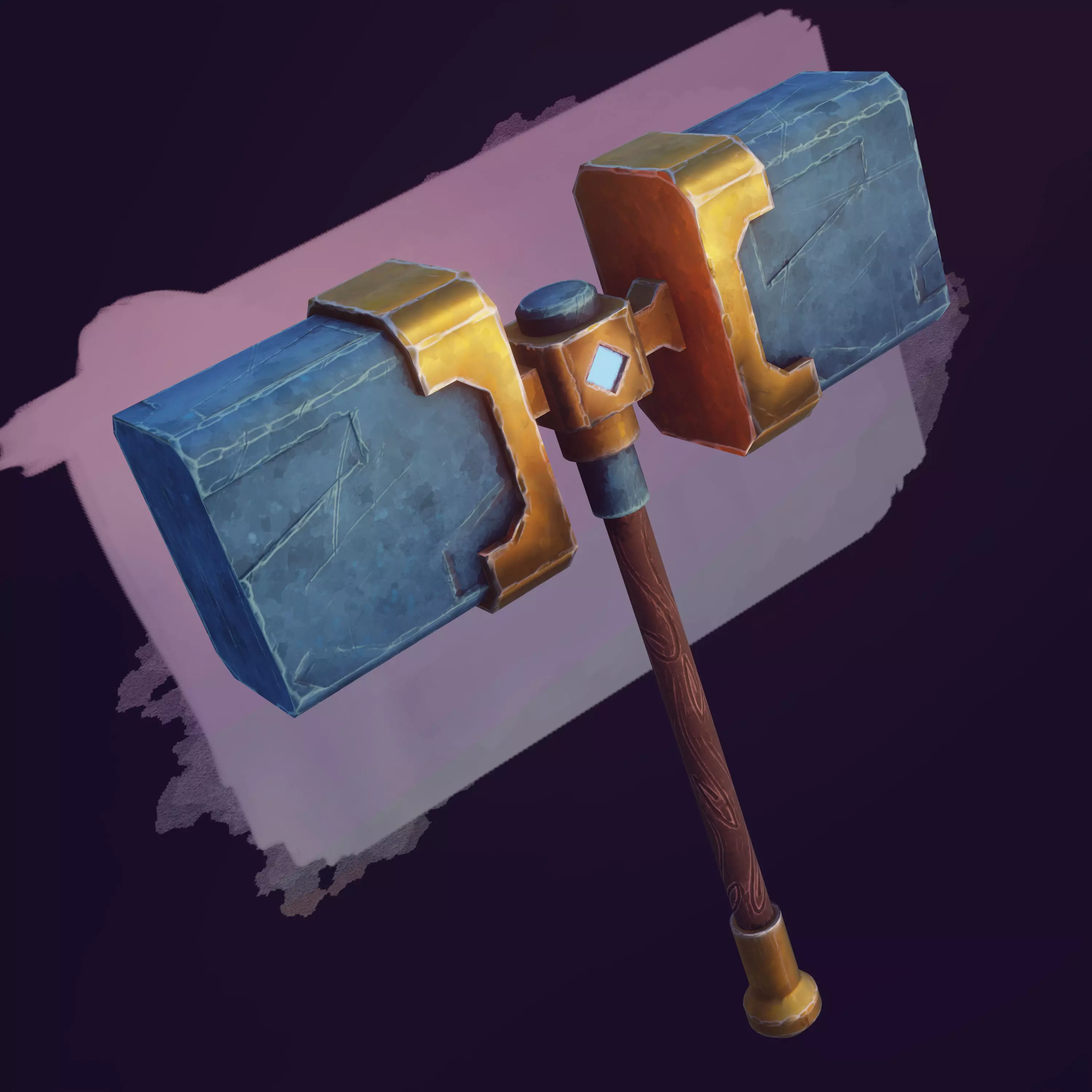 Game ready stylised hammer prop Low-poly 3D model Low-poly 3D model_0