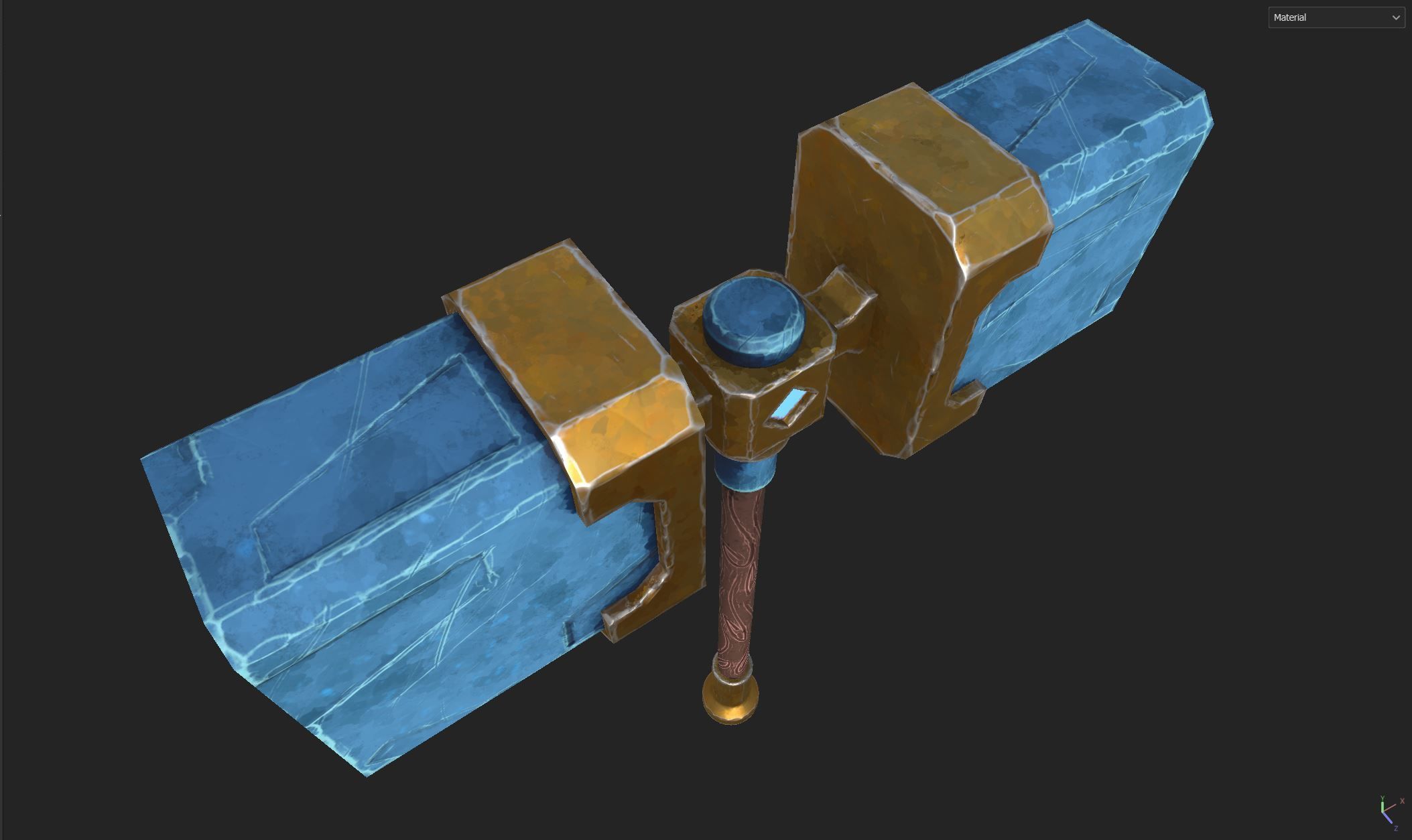 Game ready stylised hammer prop Low-poly 3D model Low-poly 3D model_6