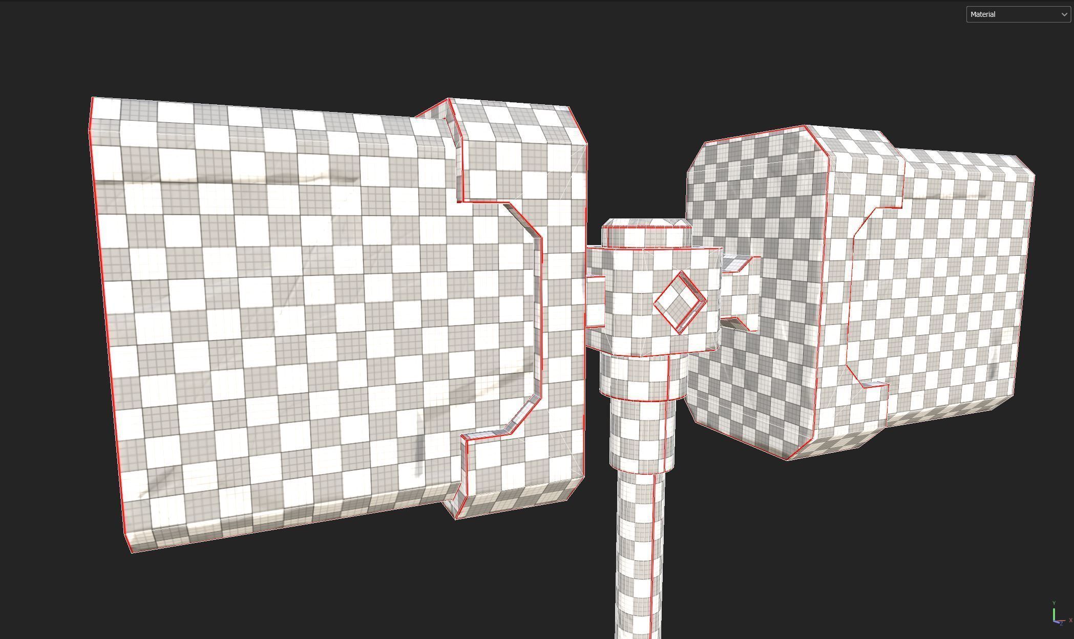 Game ready stylised hammer prop Low-poly 3D model Low-poly 3D model_3