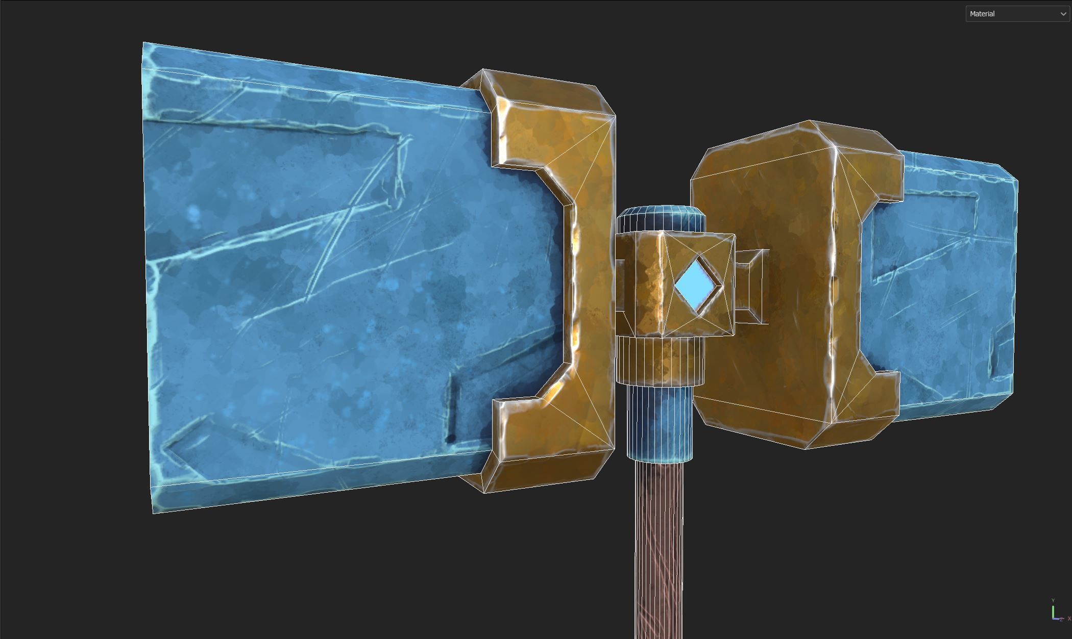 Game ready stylised hammer prop Low-poly 3D model Low-poly 3D model_10