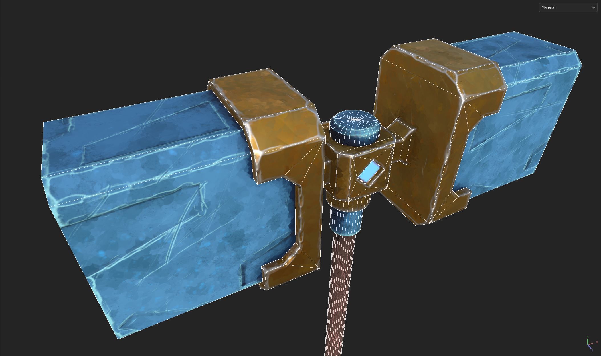 Game ready stylised hammer prop Low-poly 3D model Low-poly 3D model_2