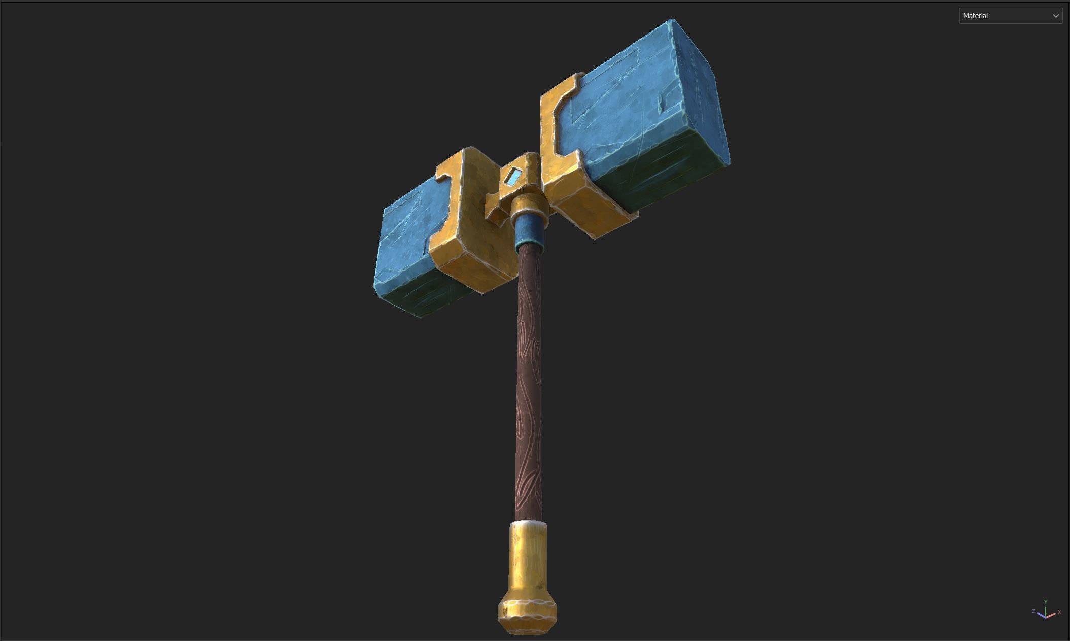 Game ready stylised hammer prop Low-poly 3D model Low-poly 3D model_5