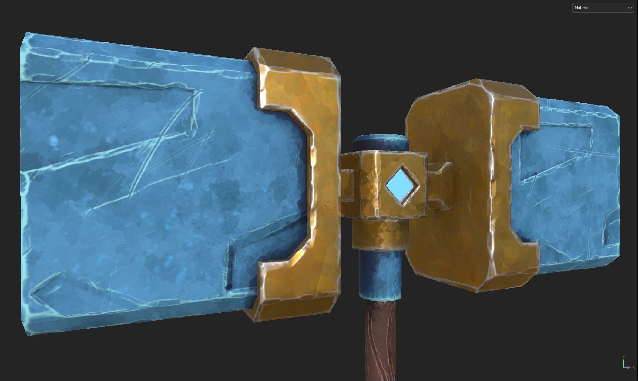 Game ready stylised hammer prop Low-poly 3D model Low-poly 3D model_7