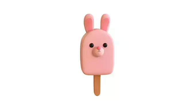 LowPoly Kawaii Bunny Ice Cream