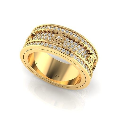 MENS GEAR RING 3D print model