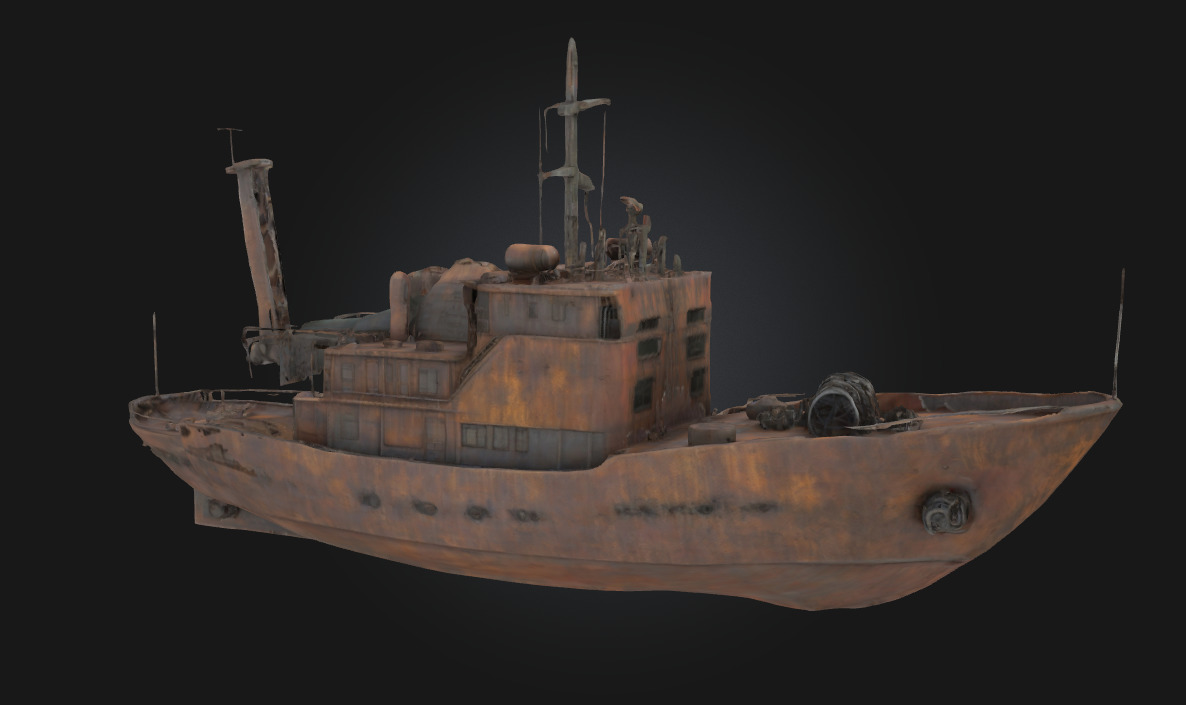 Rusty Vessel  Weathered Metal Container Free 3D model_1