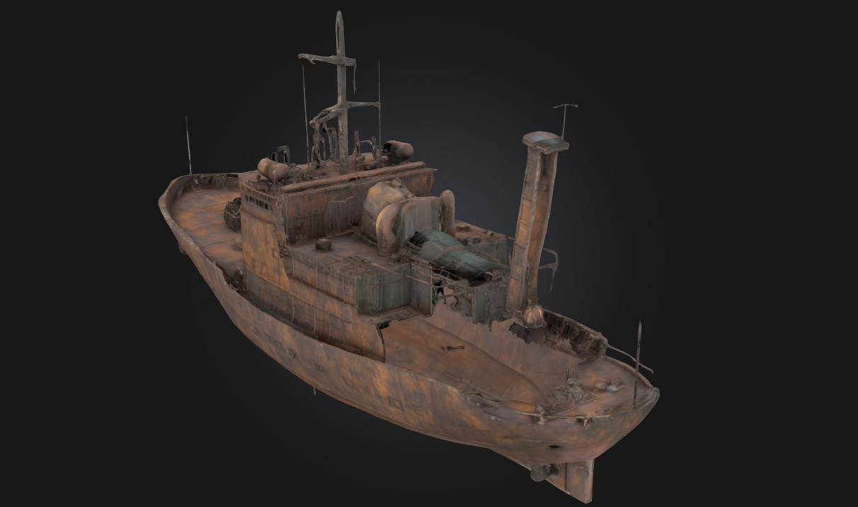 Rusty Vessel  Weathered Metal Container Free 3D model_3