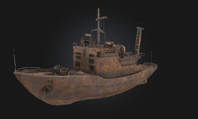 Rusty Vessel  Weathered Metal Container Free 3D model