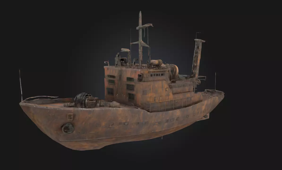 Rusty Vessel  Weathered Metal Container Free 3D model_0