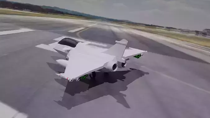 Aircraft Rafale Low-poly 3D model